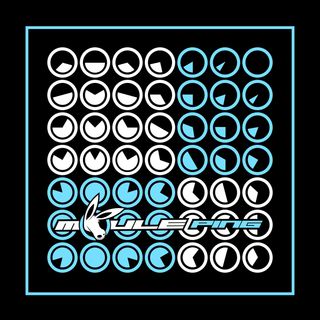 The cover artwork of Ping, showing 49 blue and white radar circles within a 7-by-7 square against a black background.